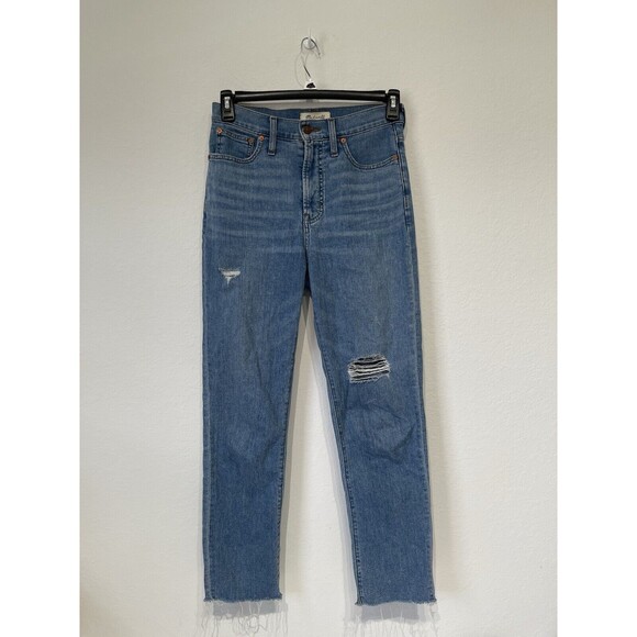 Madewell Jeans Adult‎ Size 26 Blue The Perfect Vintage Jean Distressed Womens - Picture 1 of 12